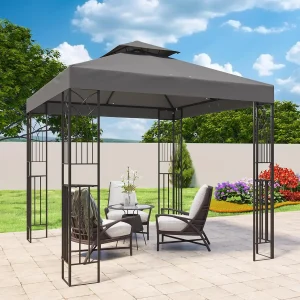 Patio Gazebo 8x8 with Corner Shelves