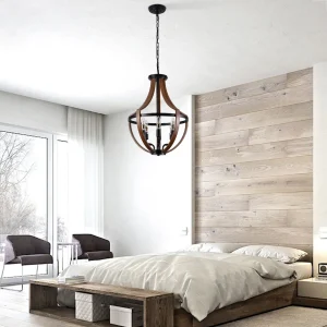 Modern Rustic Wooden Pendant Light