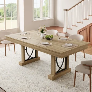Rectangular Dining Table With 2 Storage Drawers