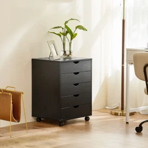 5-Drawer Wooden Mobile Cabinet