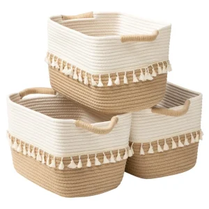 3 Pack Decorative Cotton Rope Baskets