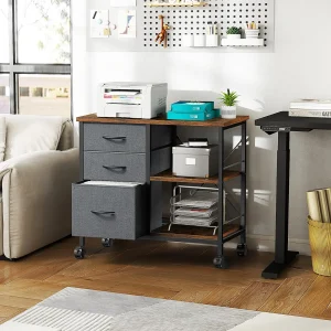 3 Fabric Drawers Mobile Cabinet